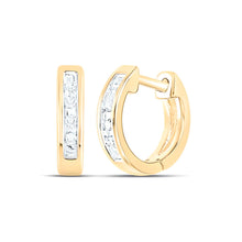  1/20CTW Round Diamond Small Huggie Earrings - 10K Yellow Gold