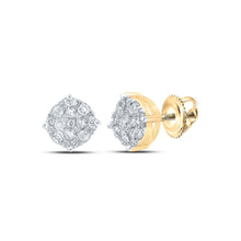  1/3CTW Round Diamond Cluster Stud Earrings - 10K Yellow Gold