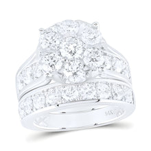  4CTW Diamond Ana M 3/8CT- CRD Bridal Wedding Engagement Ring Set- 14K White Gold
