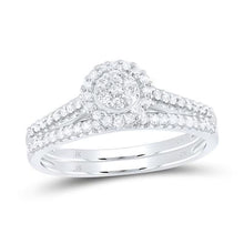  1/3CTW Diamond Bridal Wedding Engagement Ring Set- 10K White Gold
