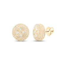 1CTW Baguette Diamond Circle Earrings - 10K Yellow Gold
