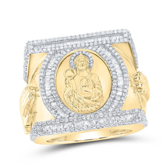 1-3/4CTW Diamond St. Jude Men's Ring - 10k Yellow Gold