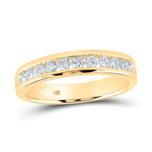  1/2CTW Round Diamond Anniversary Wedding Single Row Engagement Ring Band - 14K Yellow Gold
