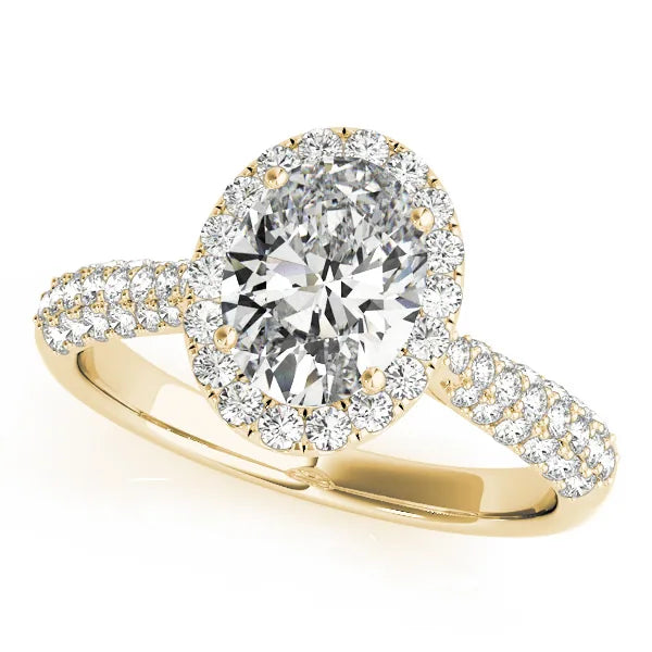 Cassia oval lab-grown diamond engagement ring in yellow gold, front view