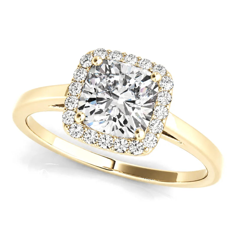 Daniela cushion lab-grown diamond engagement ring, 2 ct center, yellow gold