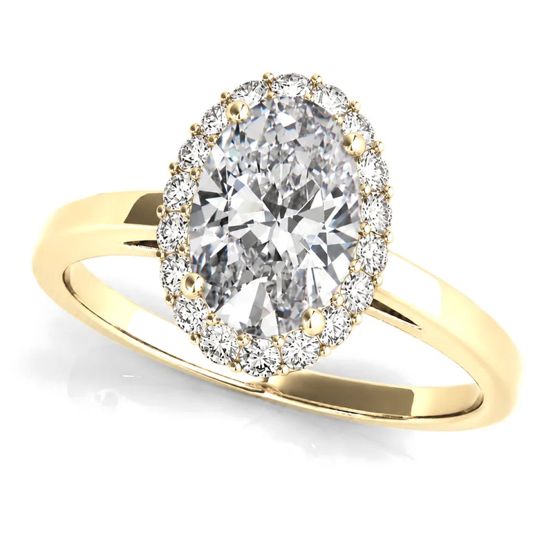 Daniela oval lab-grown diamond engagement ring, 2 ct center, yellow gold