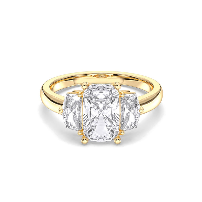 Elena cushion lab-grown diamond engagement ring, 2 ct center stone, yellow gold