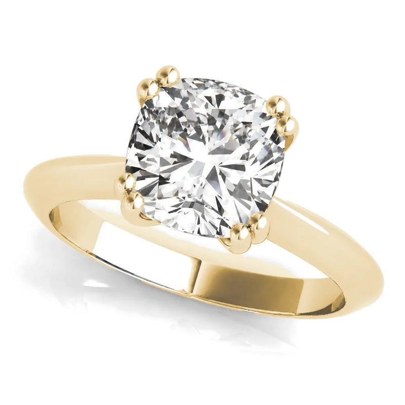 Eloise cushion lab-grown diamond engagement ring, 2 ct center, yellow gold
