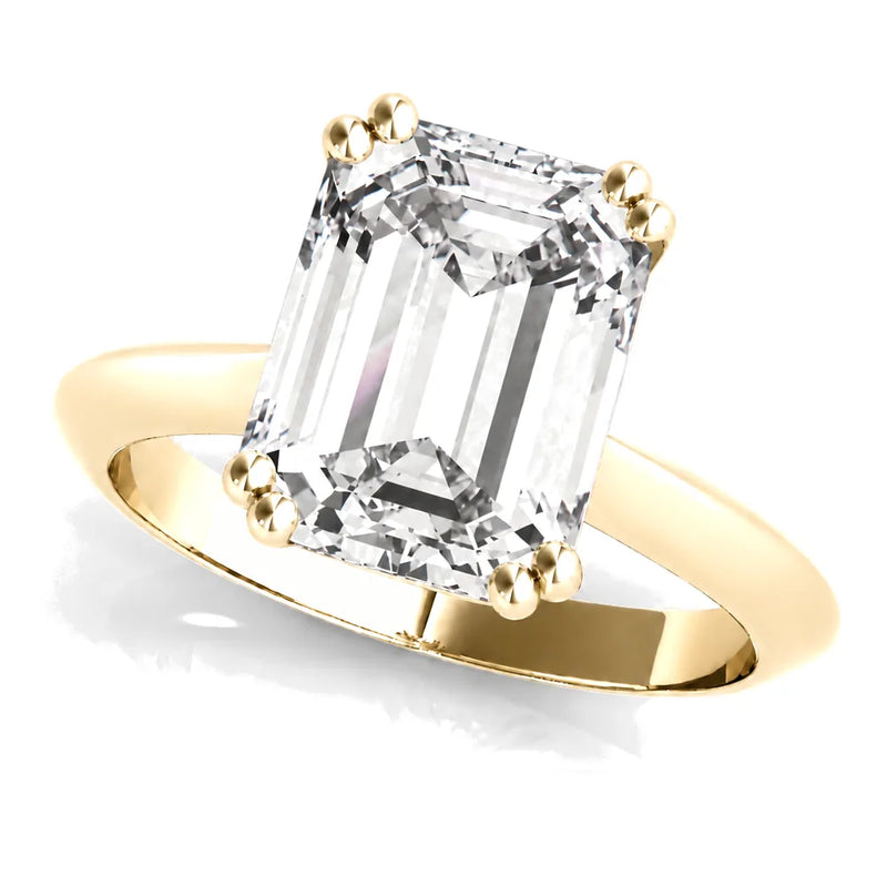 Eloise emerald lab-grown diamond engagement ring, 2 ct center, yellow gold