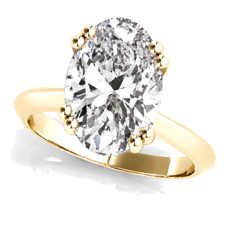 Eloise oval lab-grown diamond engagement ring, 2 ct center, yellow gold