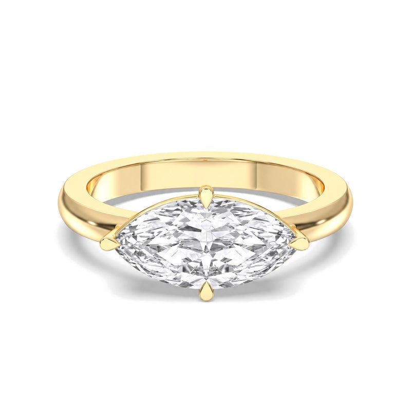 Esme marquise lab-grown diamond engagement ring, 2 ct center stone, yellow gold