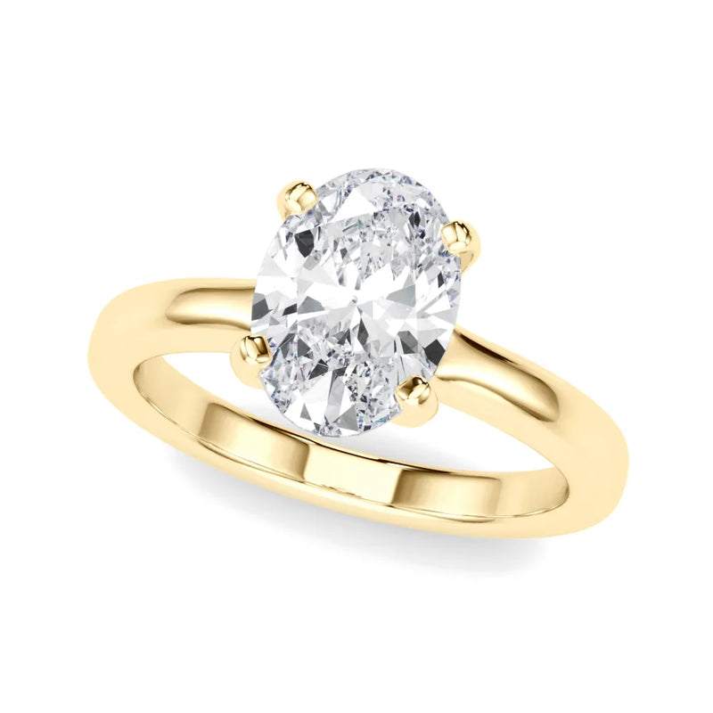 Helena oval lab-grown diamond engagement ring, 2 ct center, yellow gold