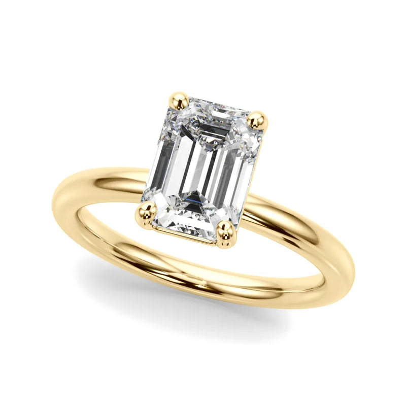Isadora emerald lab-grown diamond engagement ring, 2 ct center, yellow gold