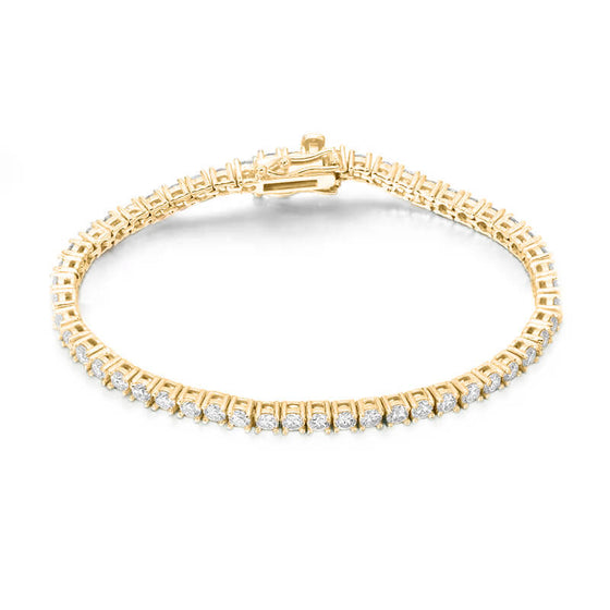 14k Solid Gold Moissanite Tennis Bracelet