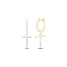  1/5CTW Diamond Gift Initial "T" Dangling Earrings - 10K Yellow Gold