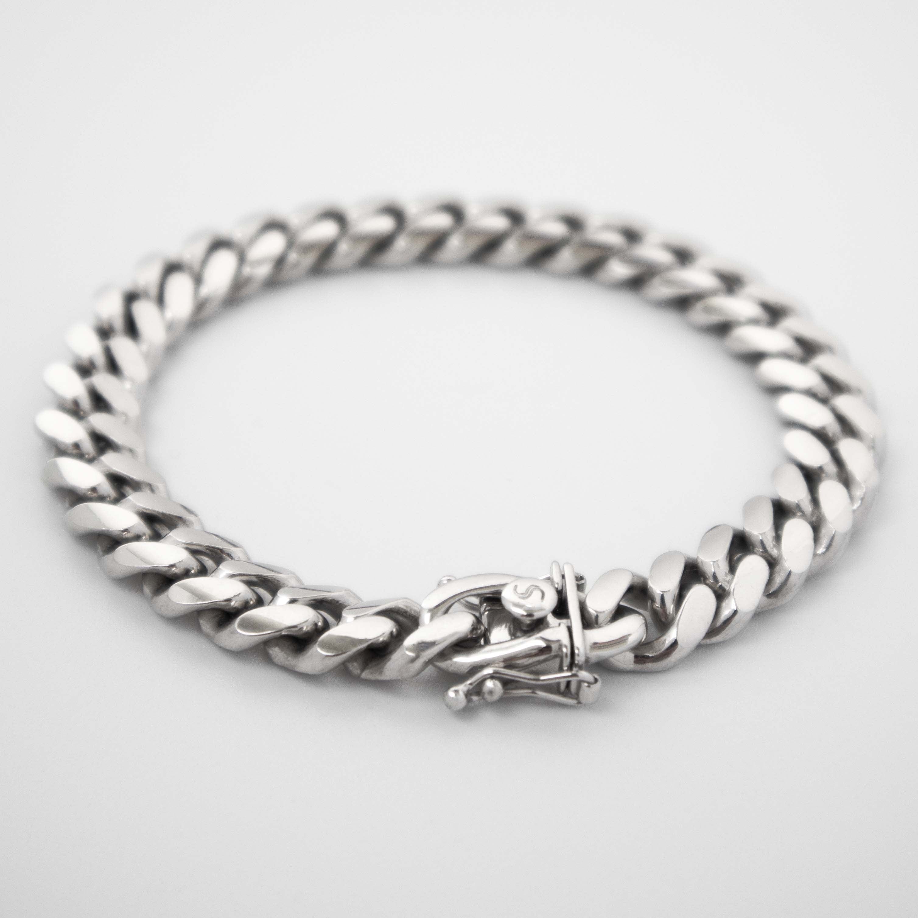 10mm silver deals cuban link bracelet