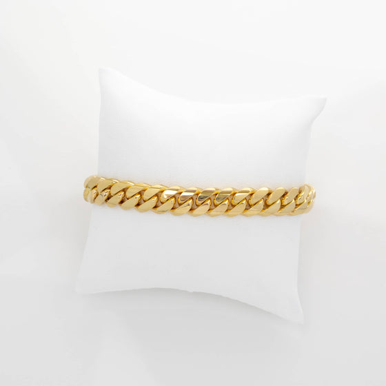 Solid Gold Cuban Link Bracelet- 10mm | GOLDZENN- Chain View