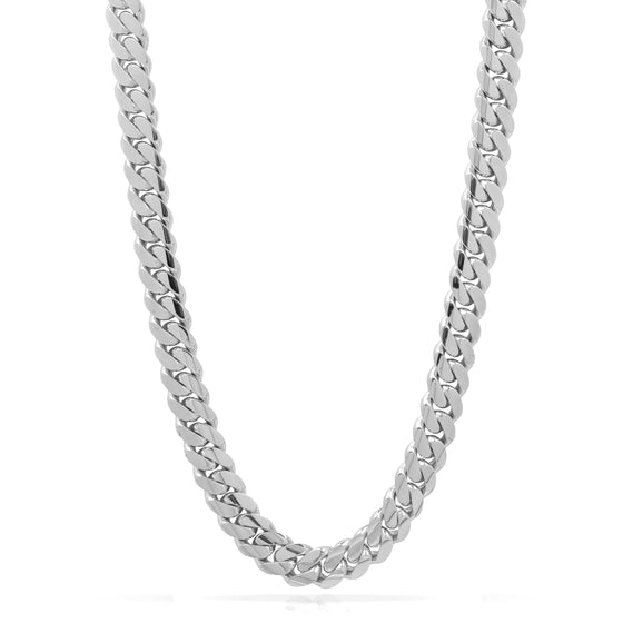 Mens 999 Silver Cuban Link Chain- 12mm | GoldZenn Jewelry - Chain View