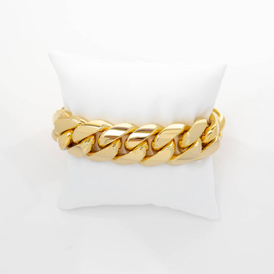 20mm Mens Solid Gold Cuban Link Bracelet| GOLDZENN Jewelry- Chain detail