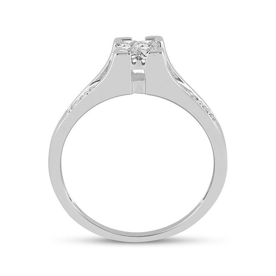 0.5CTW Princess Diamond Engagement Wedding Ring Set - 10k Gold