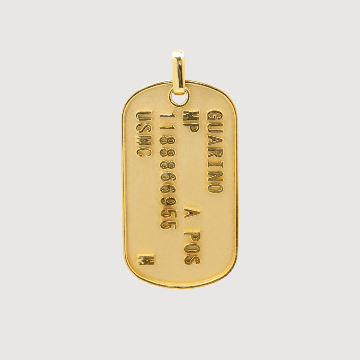 Custom Military Tag Dog Tag Pendant, 10k, 14k Gold Silver