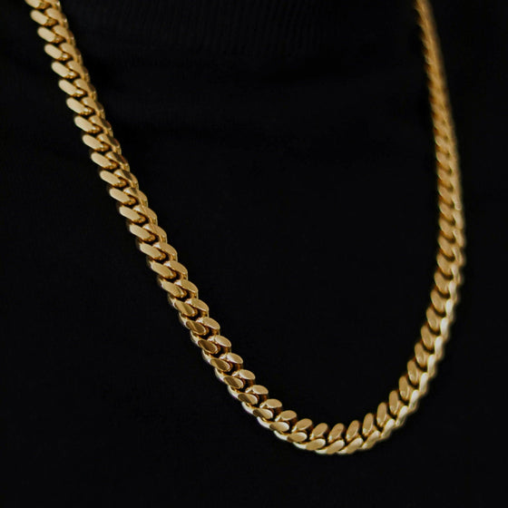10 mm Cuban Link Chain -14k Gold Bonded| GOLDZENN Jewelry - Side View