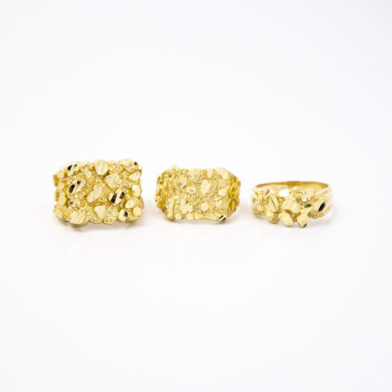 Nugget Ring in 10k Solid Gold| GOLDZENN(Details of the rings.)