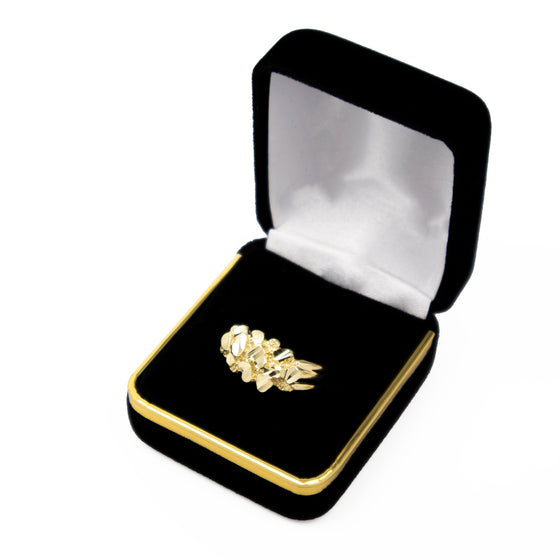 Nugget Ring in 10k Solid Gold| GOLDZENN(Ring detail in a box.)