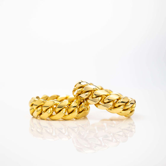 Cuban Link Ring 8mm- Solid Gold| GoldZenn Jewelry- Closer detail of the ring.