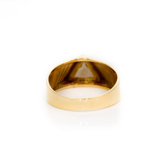 All Seeing Eye Ring in Solid Gold| GoldZenn Jewelry- Ring back detail.