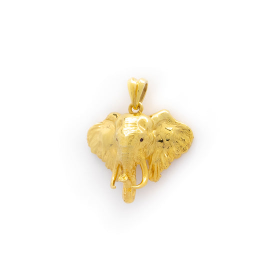 Elephant Head Pendant in Solid Gold