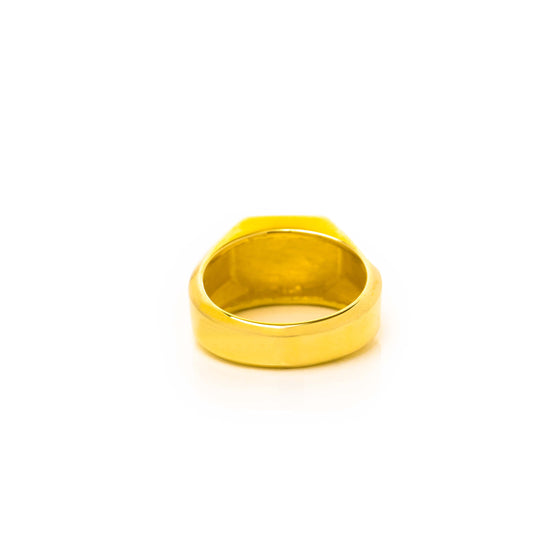 Octagon Signet Ring in Solid Gold| GOLDZENN(back detail of the ring.)