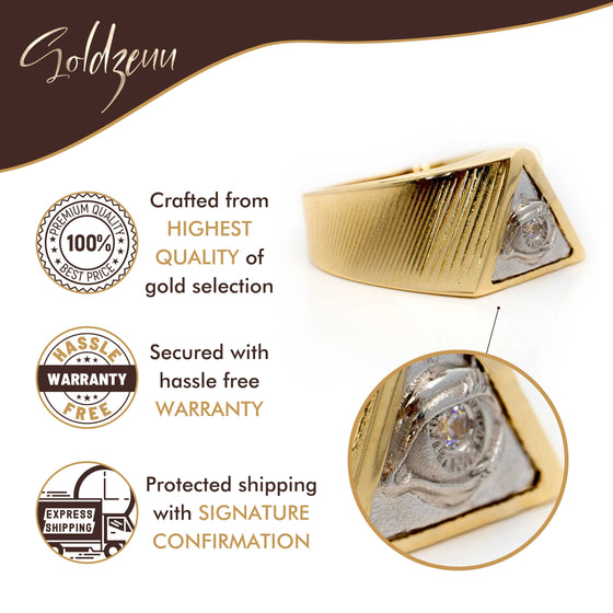 All Seeing Eye Ring in Solid Gold| GoldZenn Jewelry- Ring features.