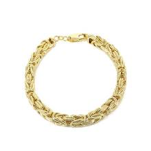  Byzantine Chain Bracelet- 10K Semi Solid | GOLDZENN- Showing the chain's full detail.