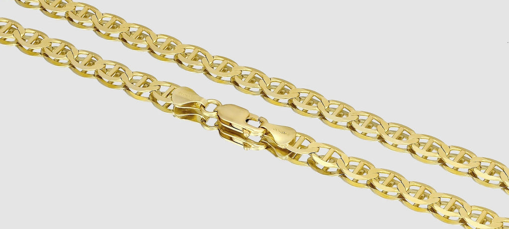 alt="Mariner Chain with Anchor Detailing in Stainless Steel"