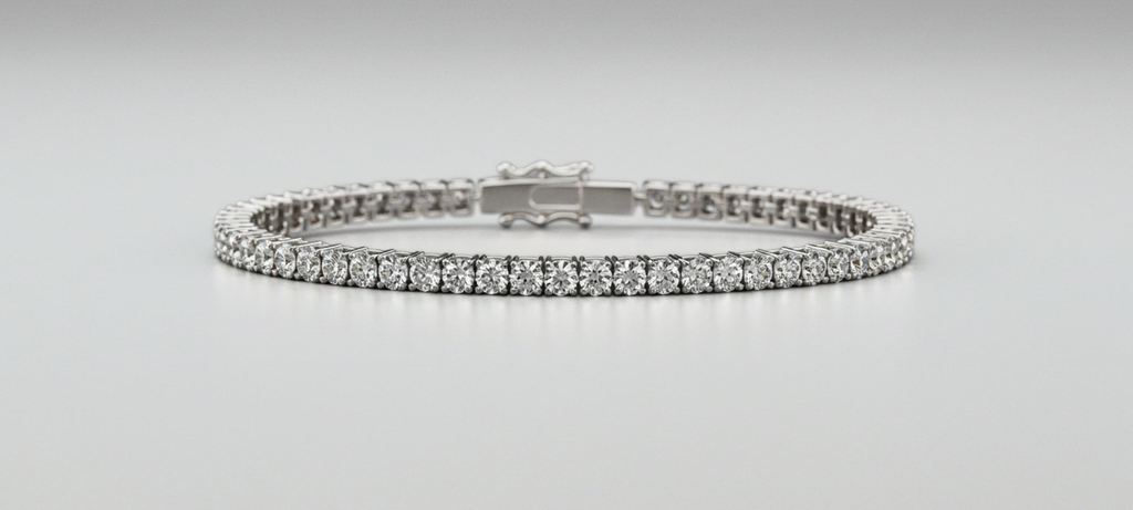 alt="Classic Tennis Bracelet with Channel-Set Diamonds"