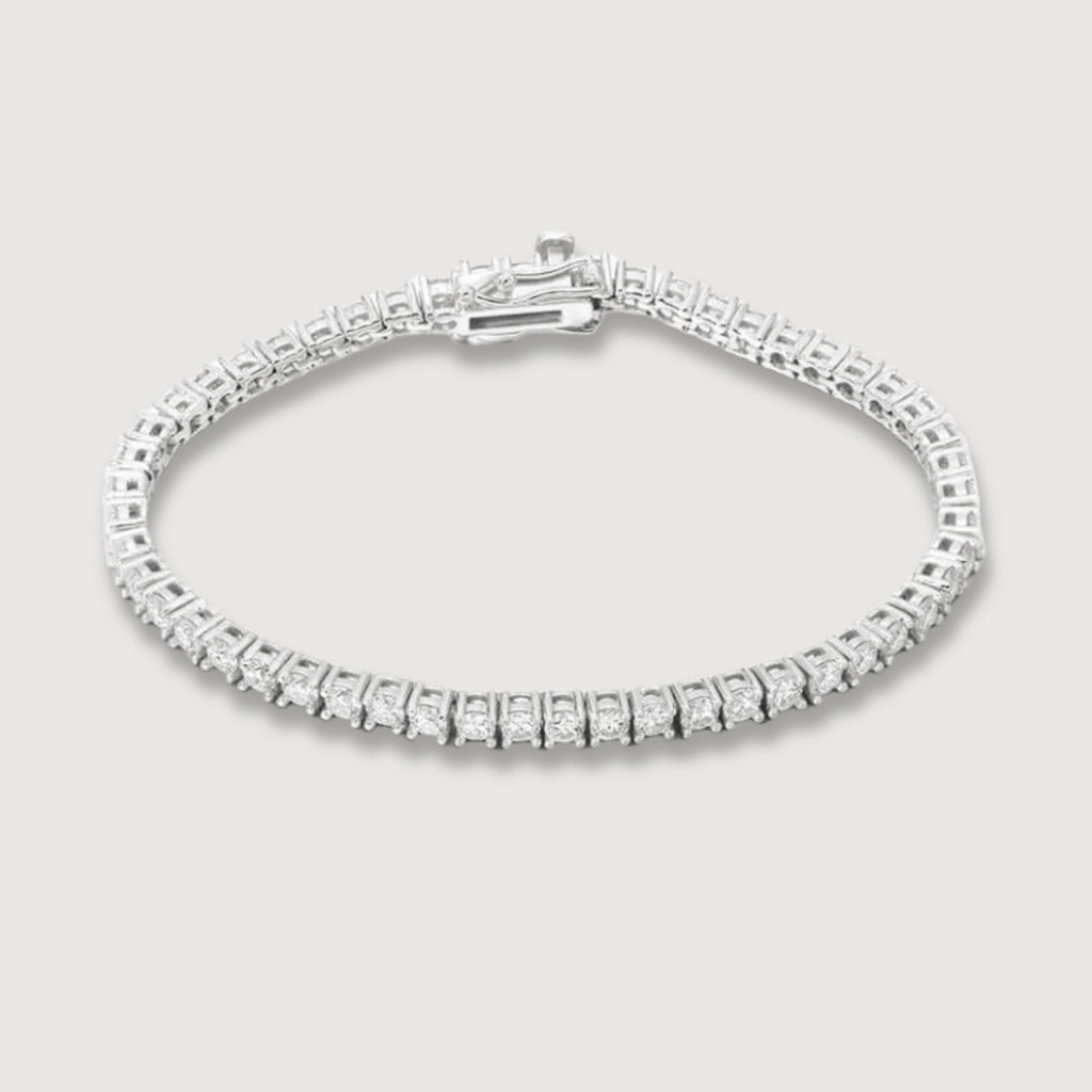 Alt=" Silver Tennis Bracelets GOLDZENN"