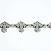 The Diamond Cross Bracelet - 10k Gold features ornate, sparkling cross motifs set in white gold and is shown on a plain white background.