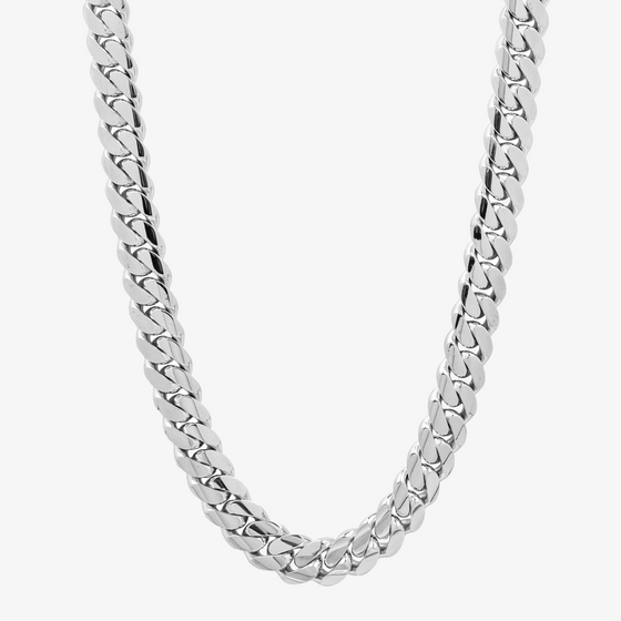 Shop 13mm Gold Cuban Link Chain. Crafted from 10k, 14k or, 18k Solid White Gold. Our Miami Cuban Link Chains are available in various lengths. Make it your own and customize the lock. 