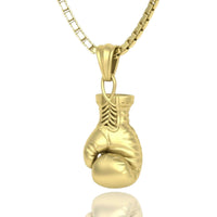 The 14K Gold Boxing Glove Pendant – Men's Gold Pendant features a detailed glove design, shown against a white background. Ideal as boxing jewelry or a stylish men’s accessory.