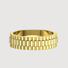  14k Gold Men's Link-Inspired Band Ring Rings