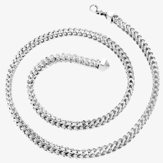 2mm - 5.5mm Hollow Franco White Gold Chains