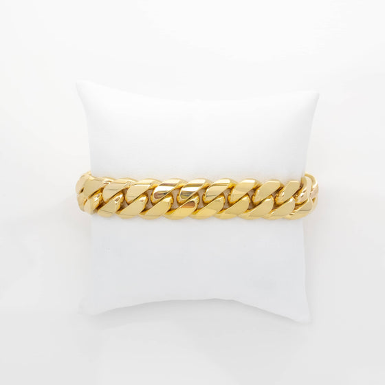 READY TO SHIP: 9mm - 15mm Solid Gold Cuban Link Bracelet