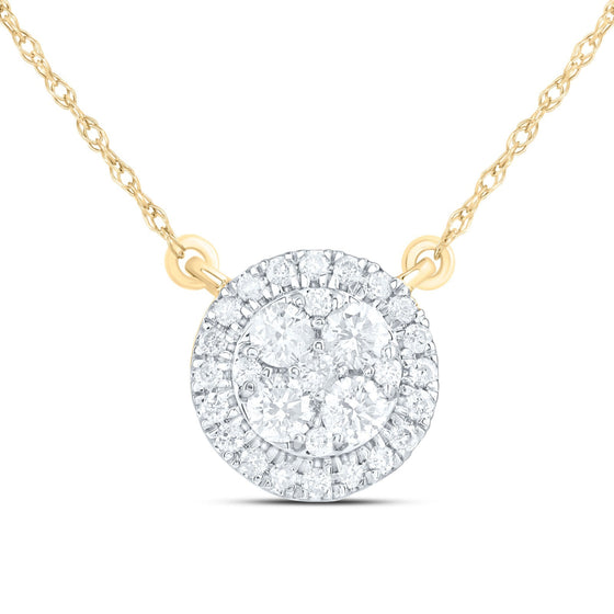 1/3CTW Diamond Fashion Round Necklace - 18" 14K Yellow Gold