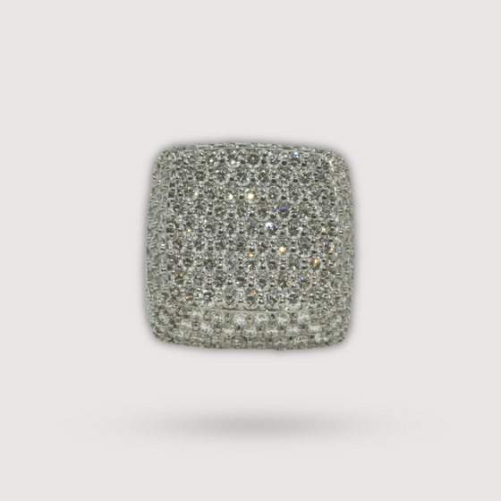 Iced-Out Square Cluster Ring | 13.1 CT Lab Diamond 14k Gold