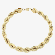  3mm- 5mm - Rope Bracelet Solid Yellow Gold