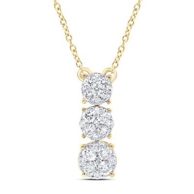 1/2CTW Diamond Fashion Ladies Necklace - 18"-  10K Gold