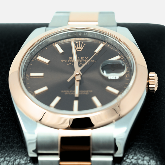 Rolex Datejust 41mm Two Tone Rose, Chocolate Dial & Oyster Band - 16301