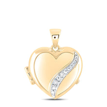  1/20CTW Diamond Gift Heart Locket Pendant- 10k Yellow Gold