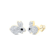  Pendientes de oro de 10 quilates con diamantes negros de 1/4 CTW